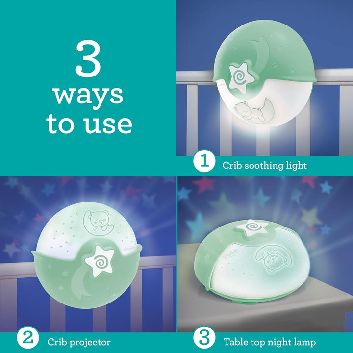 Infantino Beruhigendes Licht und Projektor – Ansteckbares Nachtlicht für Kinderbetten mit Grow-With-