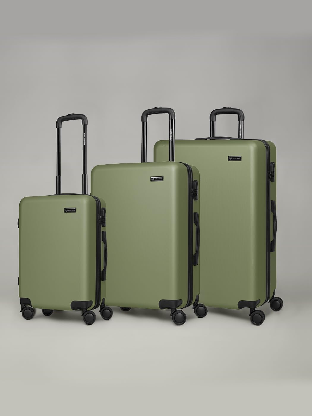 SMARTBOX Kofferset 3-teilig Hartschale ABS 4-Doppelrollen Olive Set, Olive Set
