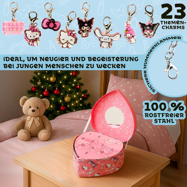 Get Trend Hello Kitty Sanrio Schmuck Adventskalender 2025 Kinder Weihnachtskalender mit DIY Charm Ar