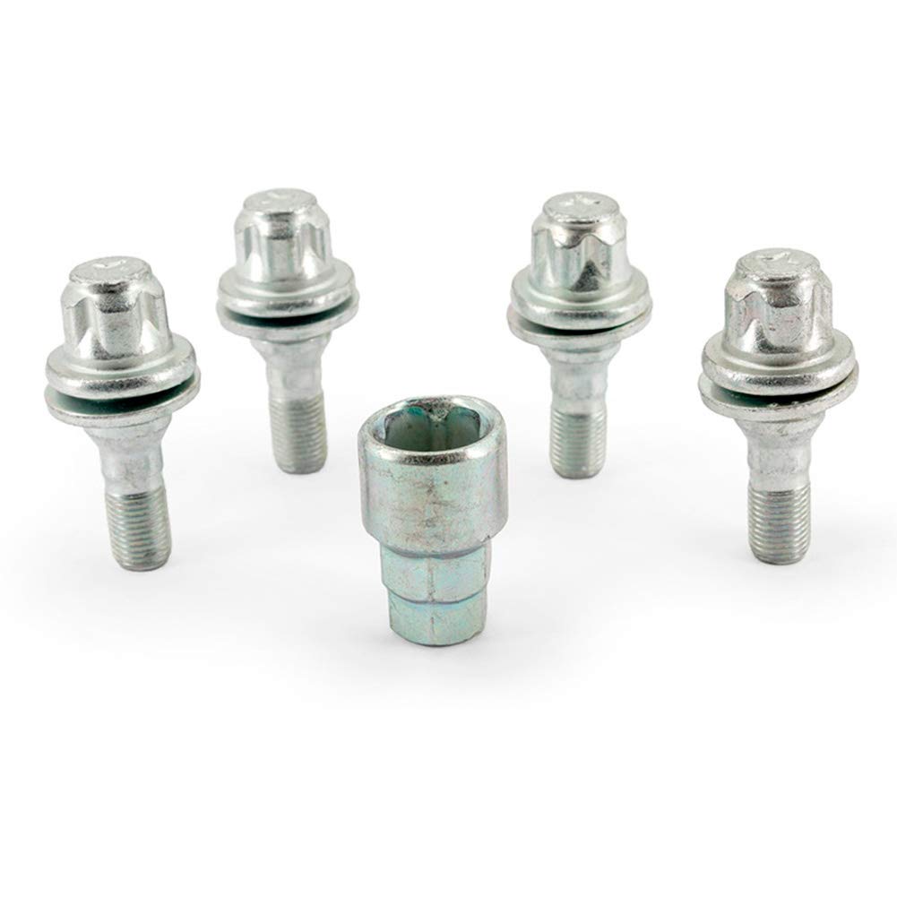 H&R Felgenschloss-Set M12x1.25x36mm Flachbund - 4 Felgenschloss-Schrauben inkl. Adapter