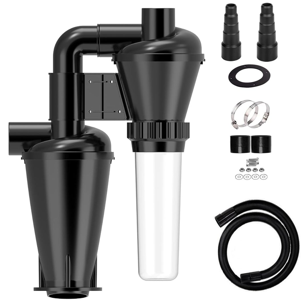 Doppelte Filtration und Zyklon Staubsammler für Holzbearbeitung DIY mit 50mm/2'' Turbolader Filter S