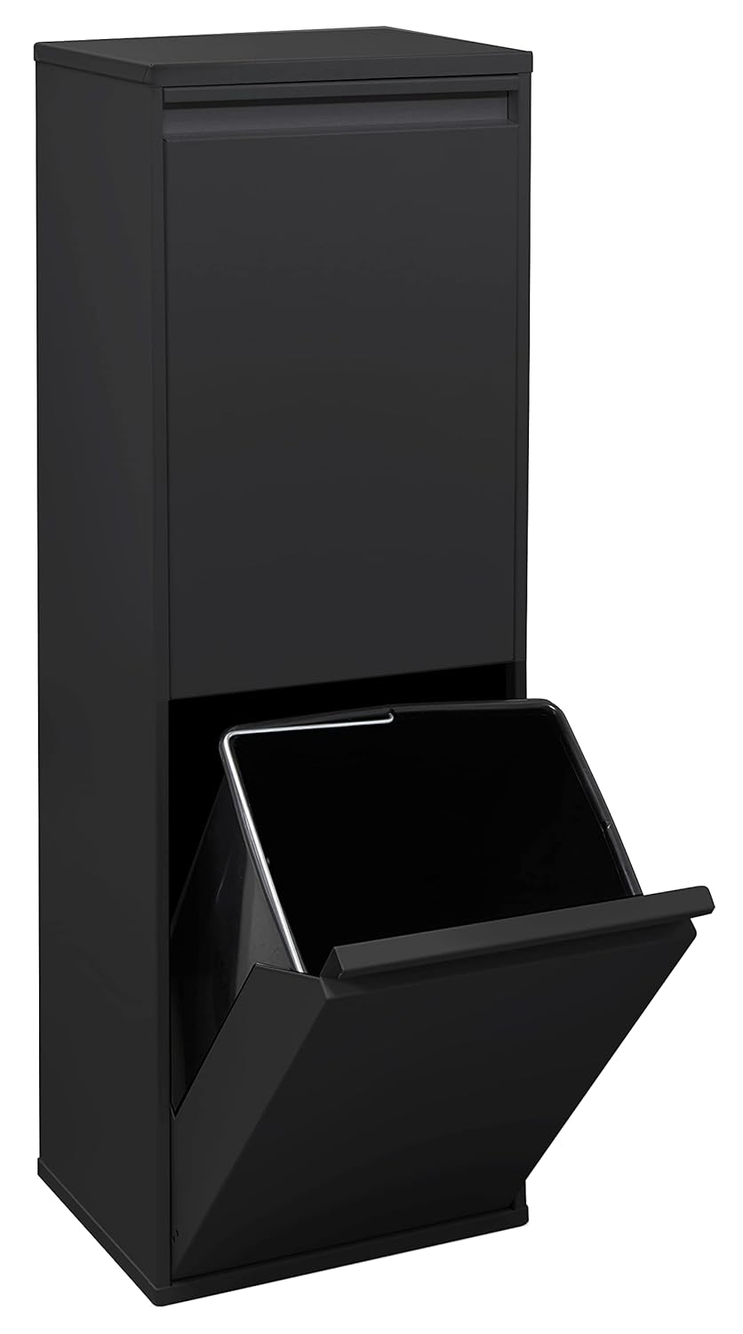 ARREGUI Basic CR206-B Recycling Abfalleimer/Mülleimer aus Stahl, Mülltrennsystem mit 2 entnehmbaren