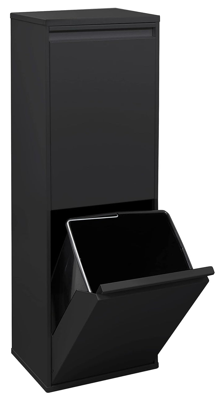 ARREGUI Basic CR206-B Recycling Abfalleimer/Mülleimer aus Stahl, Mülltrennsystem mit 2 entnehmbaren