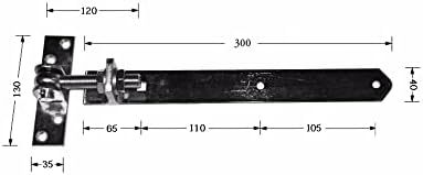 Ladenband | Torband | einstellbar | verstellbar, Längen 300-1000 mm lang (Länge: 300 mm, galvanisch