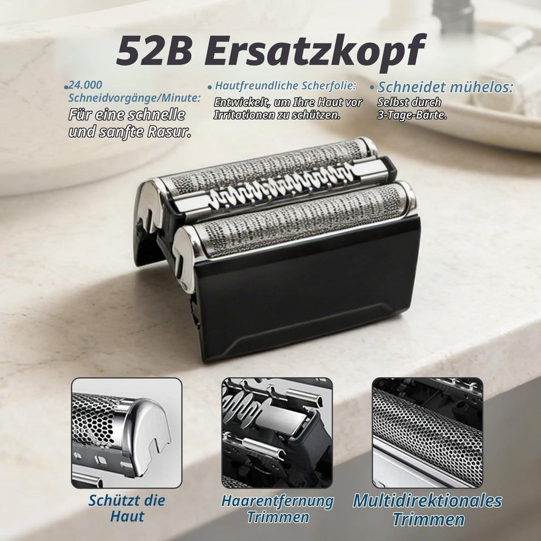 2 Pack 52B Ersatz Rasierkopf Kompatibel mit Braun Series 5 elektrischer Kopf Rasiermaschine, kompati