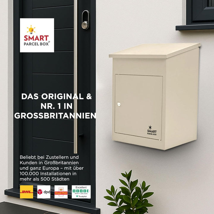 Smart Parcel Box, mittelgrosser Paketbriefkasten mit Paketfach und Briefkasten, sicherer Paketkasten