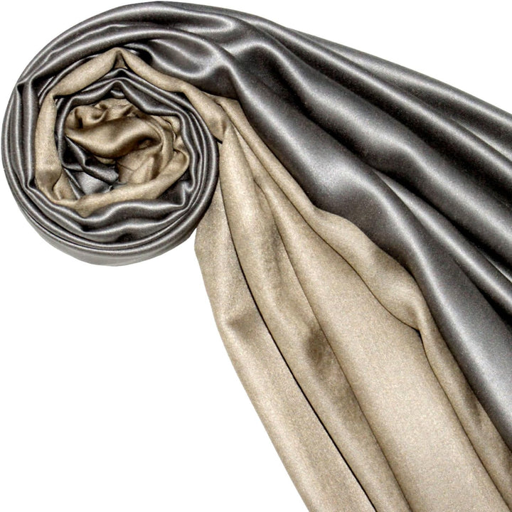Lorenzo Cana Luxus Damen Pashmina Wendeschal 70% Seide 30% Viskose Schaltuch 70 cm x 190 cm zweifarb