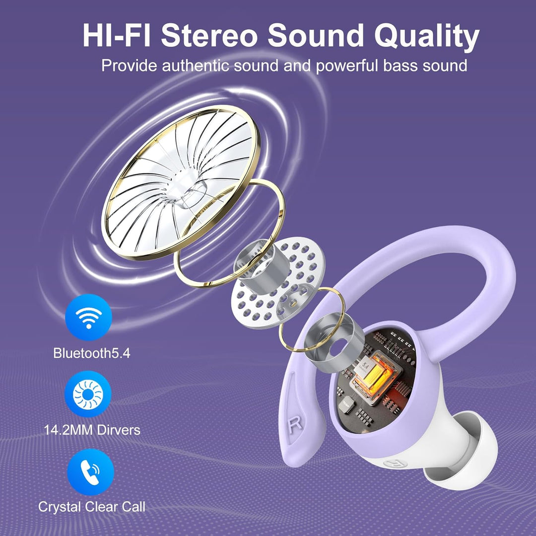 Bluetooth Kopfhörer, Kopfhörer Kabellos Bluetooth 5.4 Sport, 68 std Spielzeit In Ear Kopfhörer mit 4