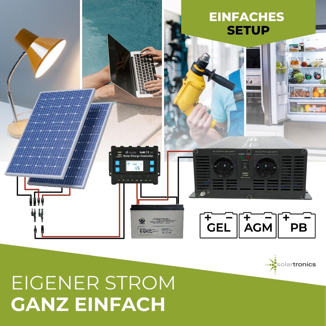 SOLARTRONICS Spannungswandler NM5000 12V 5000 Watt SCHWARZ - 10000 Watt Spitzenleistung - Wechselric