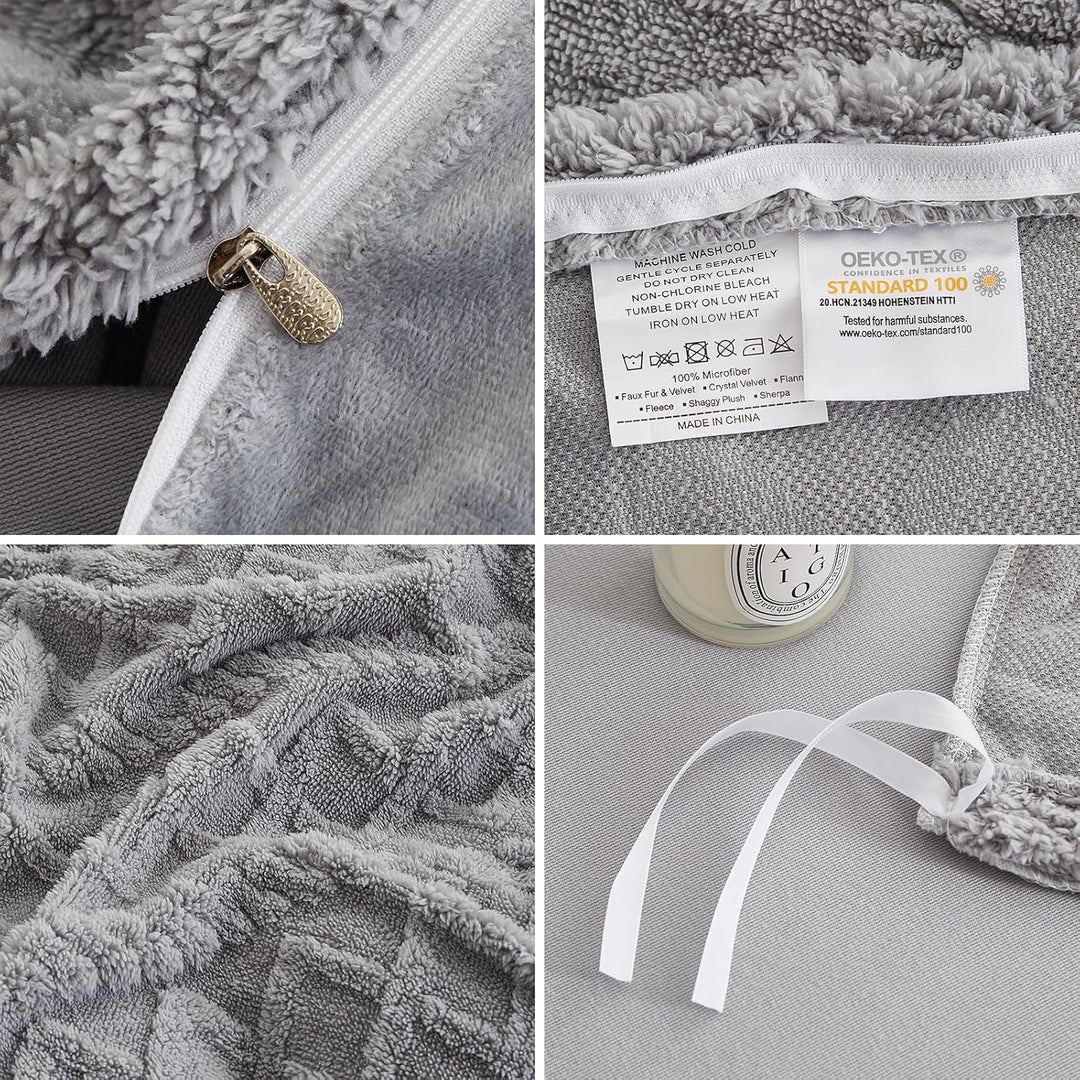 Freyamy Fleece Bettwäsche 135x200 4tlg,Flauschig Teddy Plüsch Bettwäsche-Sets für Winter,Extra Warm