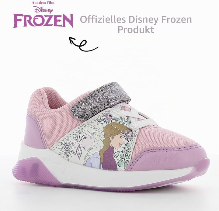 Disney Frozen Schuhe Mädchen 2 bis 8 Jahre, Kinderschuhe mit Anna und ELSA Motiv, Leuchtschuhe Kinde
