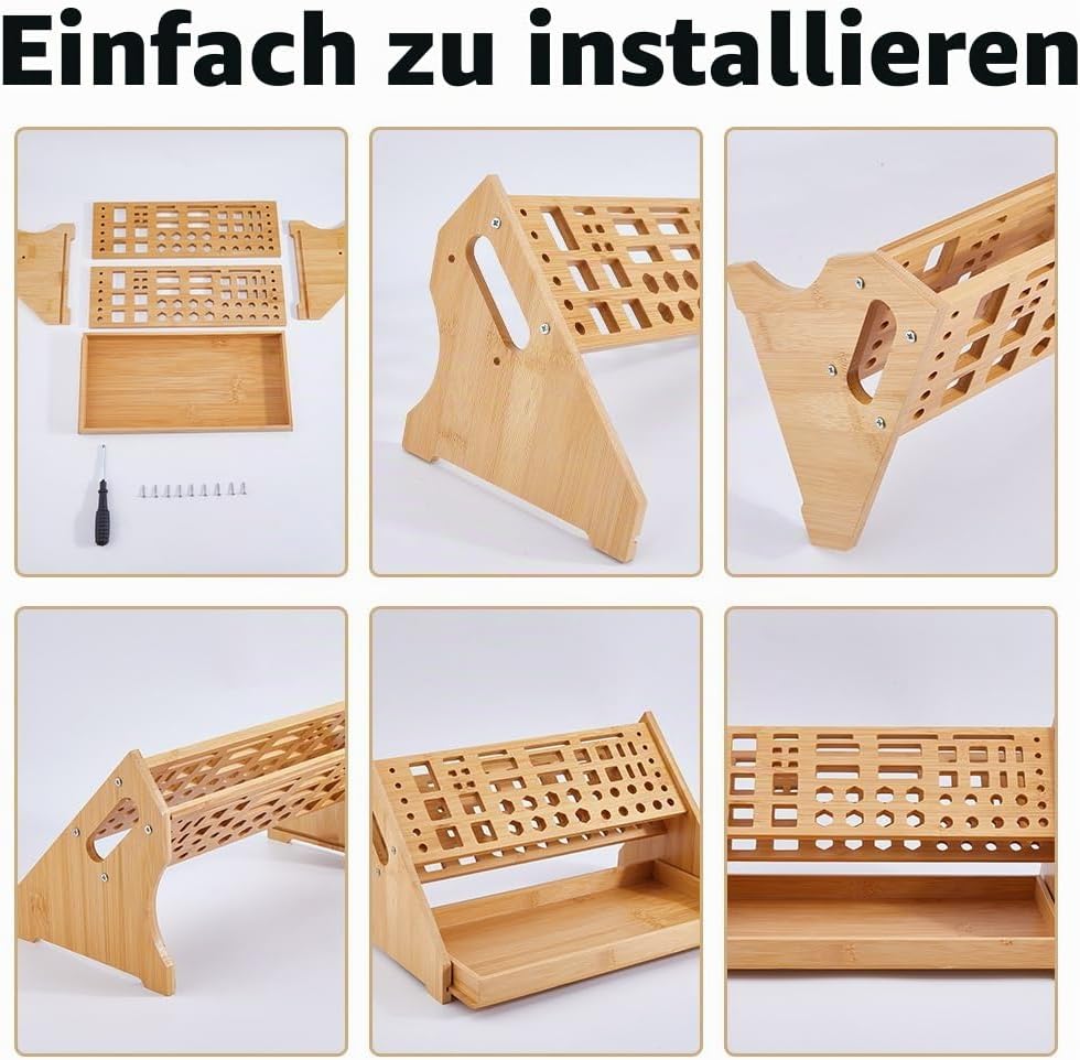 DICOSMETIC 1Set Holz Schraubendreher Organizer 31.2x17x17.5cm Schreibtisch Werkzeugständer Mit 53 St