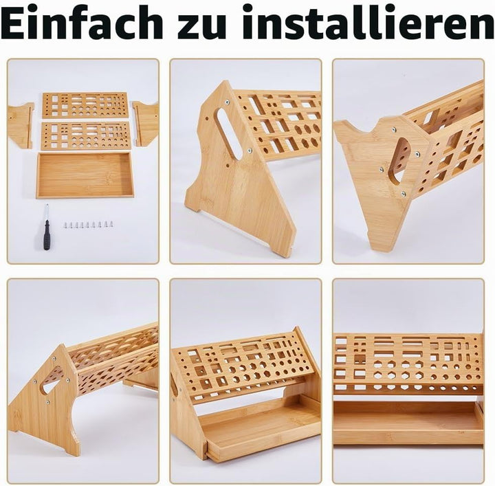 DICOSMETIC 1Set Holz Schraubendreher Organizer 31.2x17x17.5cm Schreibtisch Werkzeugständer Mit 53 St