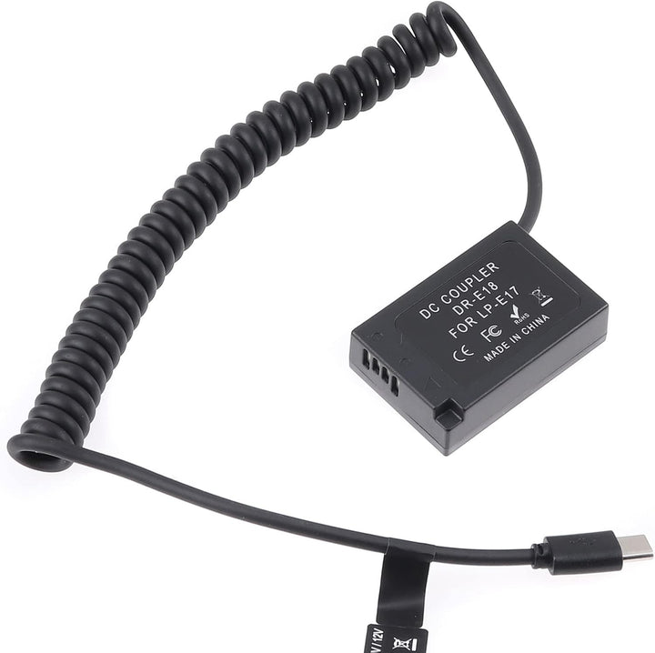 FOTGA USB-C Typ-C auf LP-E17 Federkabel DR-E18 Volldecodierungskabel für Canon EOS RP 77D 200D Mark