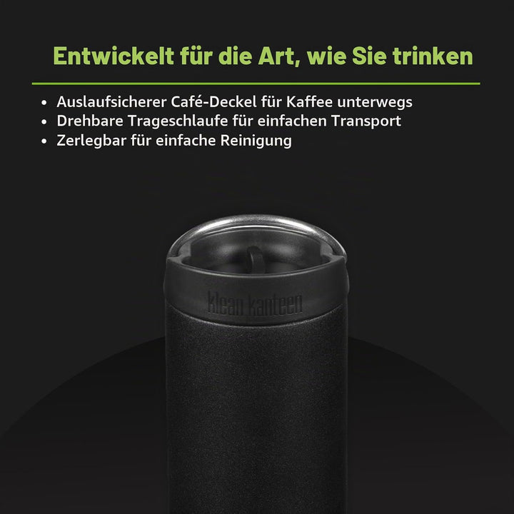 Klean Kanteen Herren tkwide Vi Trinkflasche Einheitsgrösse Schwarz, Einheitsgrösse Schwarz
