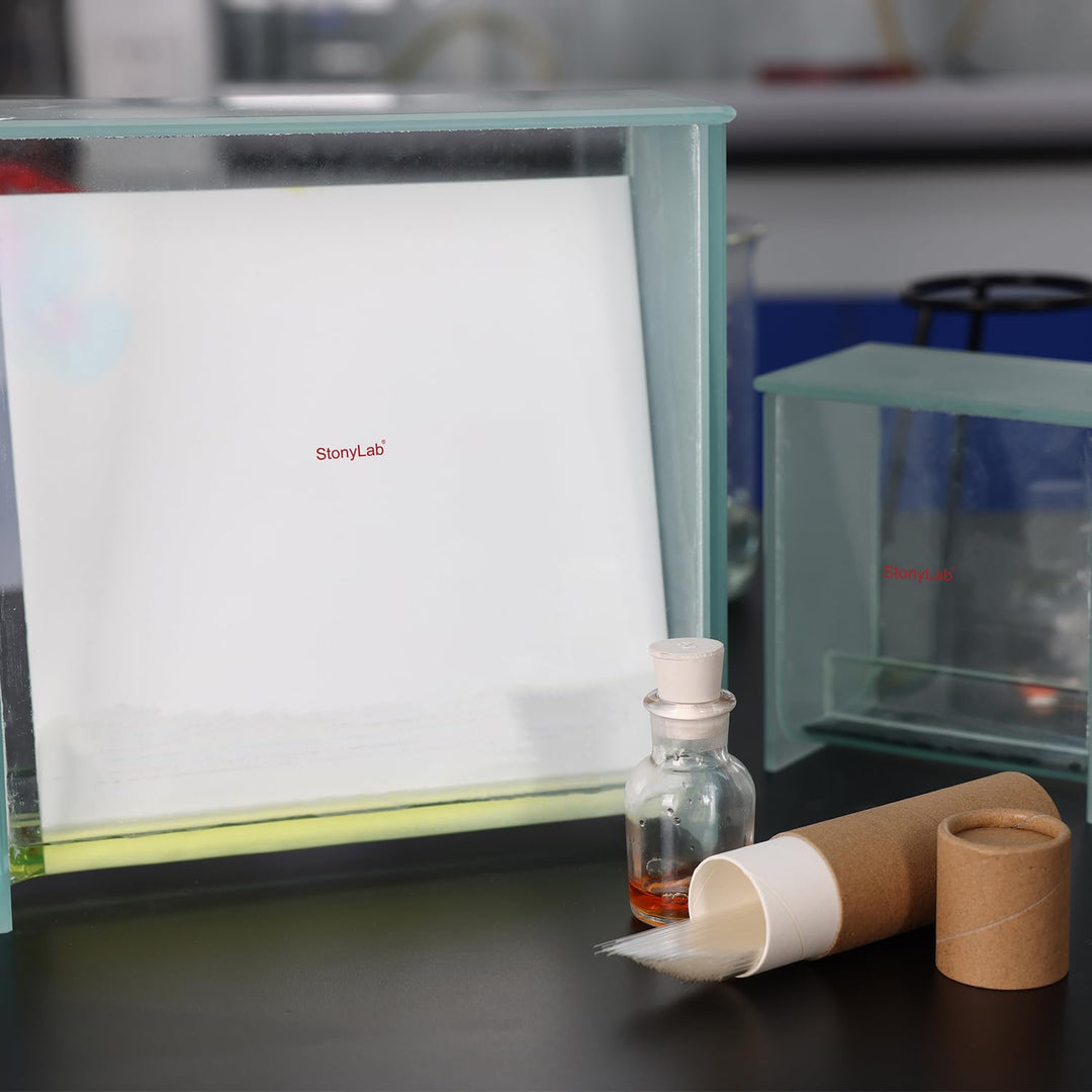 stonylab Glas Quadrat TLC Entwicklungstank, Schwerlast Borosilikat Chromatographie TLC Entwicklungsk