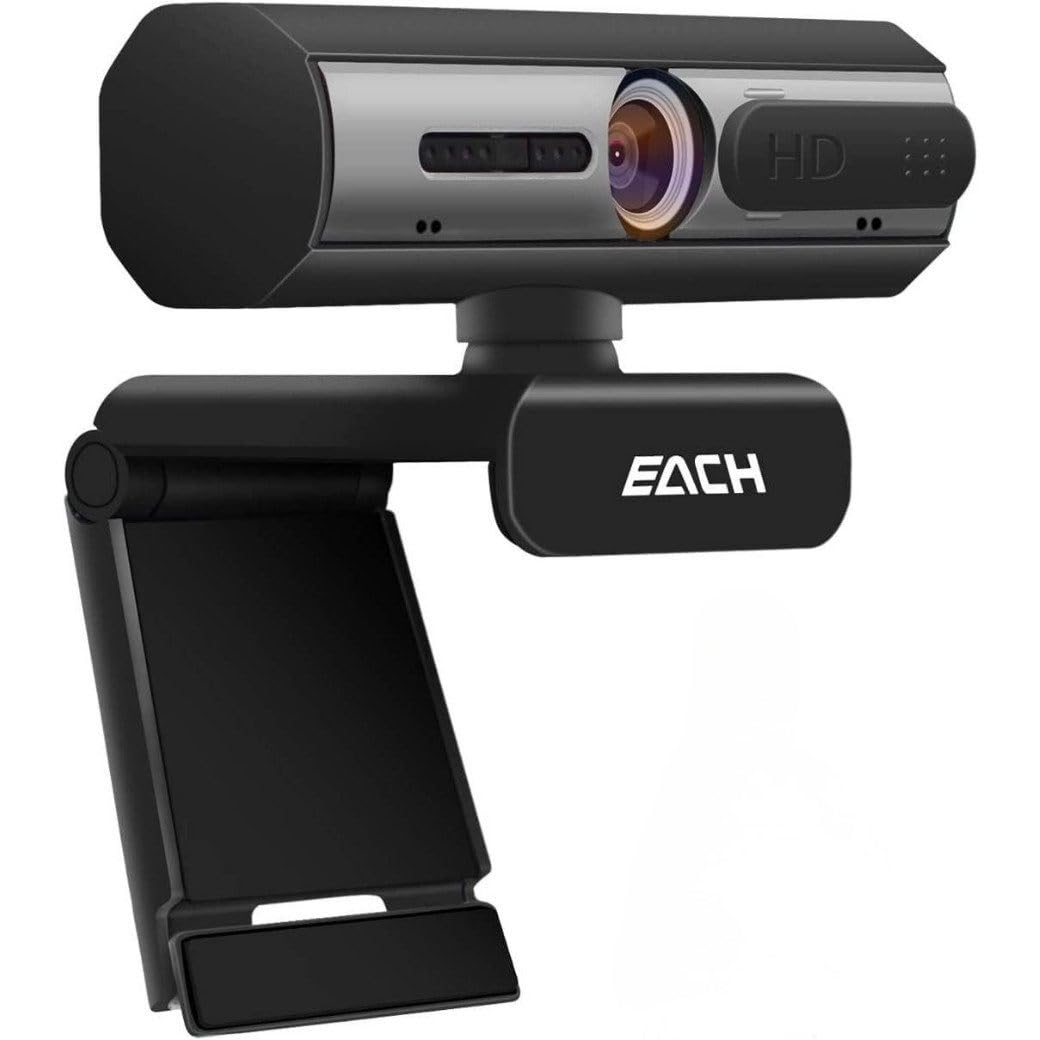 Full HD Webcam mit Autofokus, 4x Digitalzoom, Weitwinkelobjektiv, Dual Noise-Cancelling Mikrofon, Au