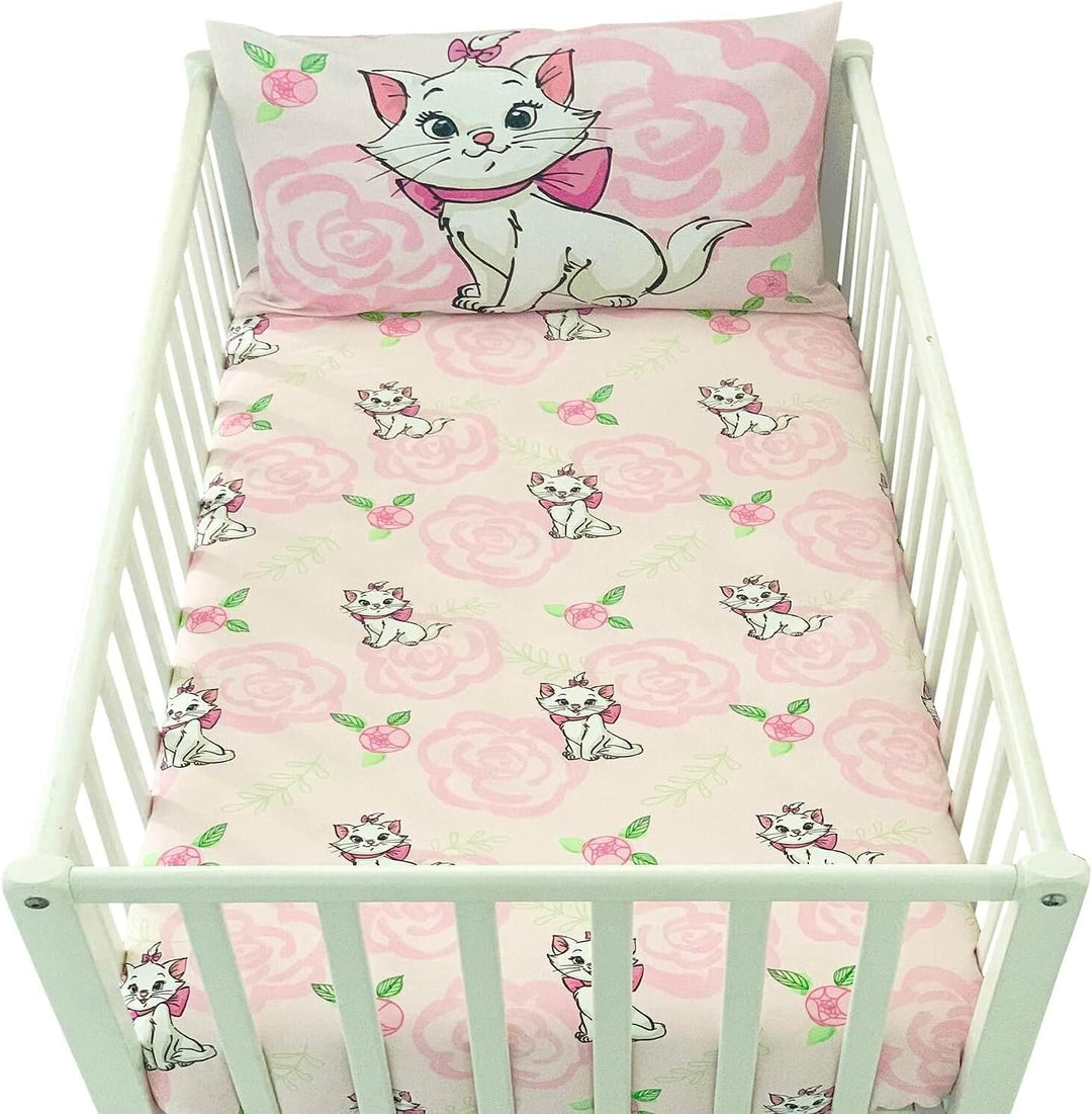 Bettbezug für Babys, 100 x 135 cm und Kissenbezug 40 x 60 cm | Bettwäsche Marie Aristochats für Bett