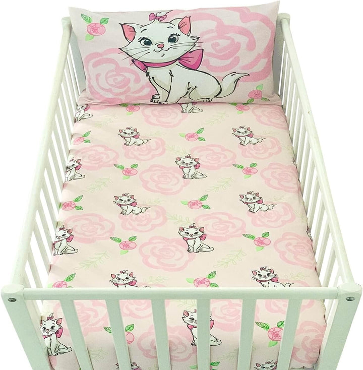 Bettbezug für Babys, 100 x 135 cm und Kissenbezug 40 x 60 cm | Bettwäsche Marie Aristochats für Bett