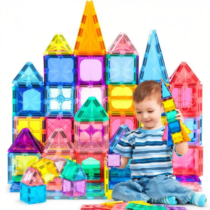 WOOBLO 67 Teile Magnetische Bausteine,Kinderspielzeug,STEM-Magnetblöcke,sensorisches Spielzeug, Kind