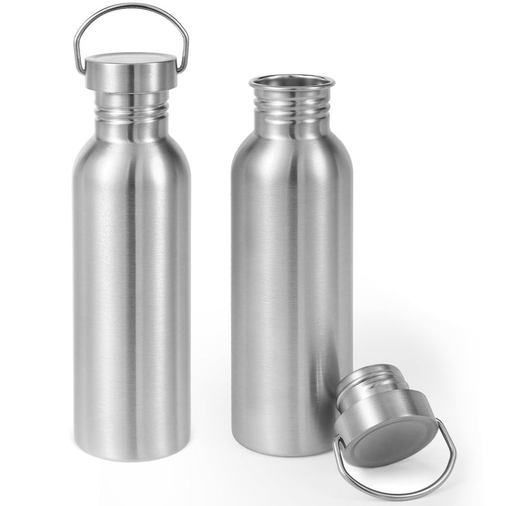 Volhoply 780ml nicht isolierte einwandige Wasserflasche 2 Packung, Edelstahl wiederverwendbare Wasse
