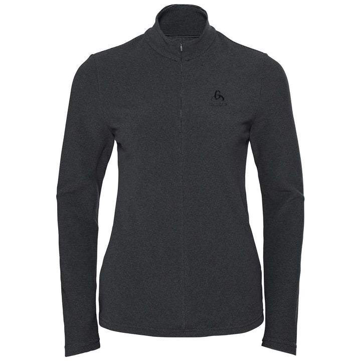 Odlo Damen Midlayer 1/2 Zip Roy Pullover XXL Shale Grey - Black Stripes, XXL Shale Grey - Black Stri