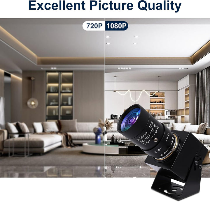 Svpro 1080P USB-Kamera mit manuellem 5-50-mm-Objektiv, IMX323-Sensor, H.264-Industriekamera mit USB-