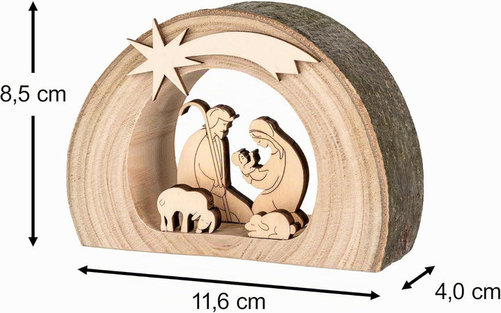 MaMeMi Mini-Krippe aus Holz: Must-Have für Weihnachten [ca 8 cm] TISCHKRIPPE aus Südtirol, echte Han