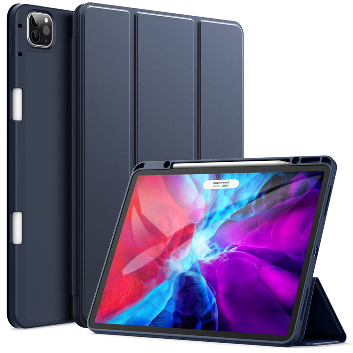 JETech Hülle für iPad Pro 12,9 Zoll (Modell 2020/2018, 4./3. Generation) mit Stifthalter, Pencil Auf