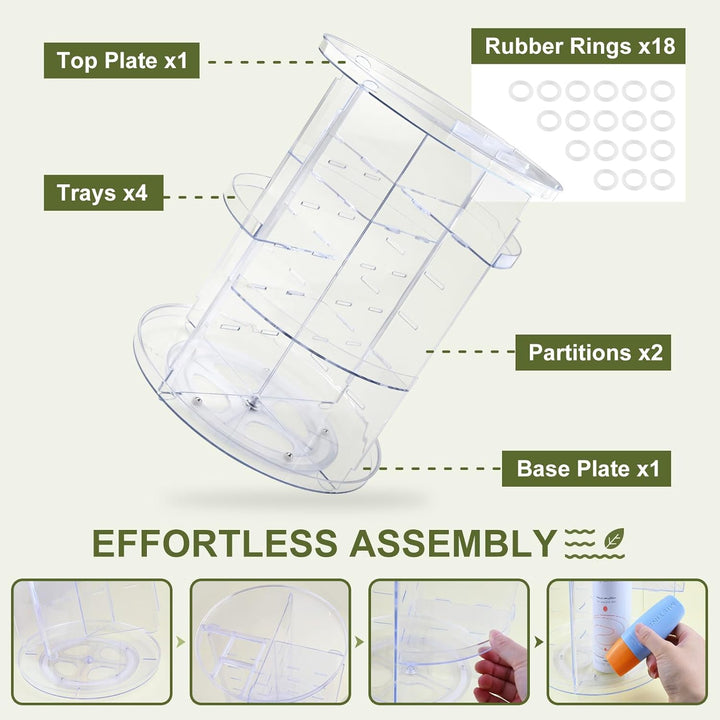 Make Up Kosmetik Organizer, 360° Drehbar Makeup Organizer Aufbewahrung Kosmetikbox, Schminktisch Org