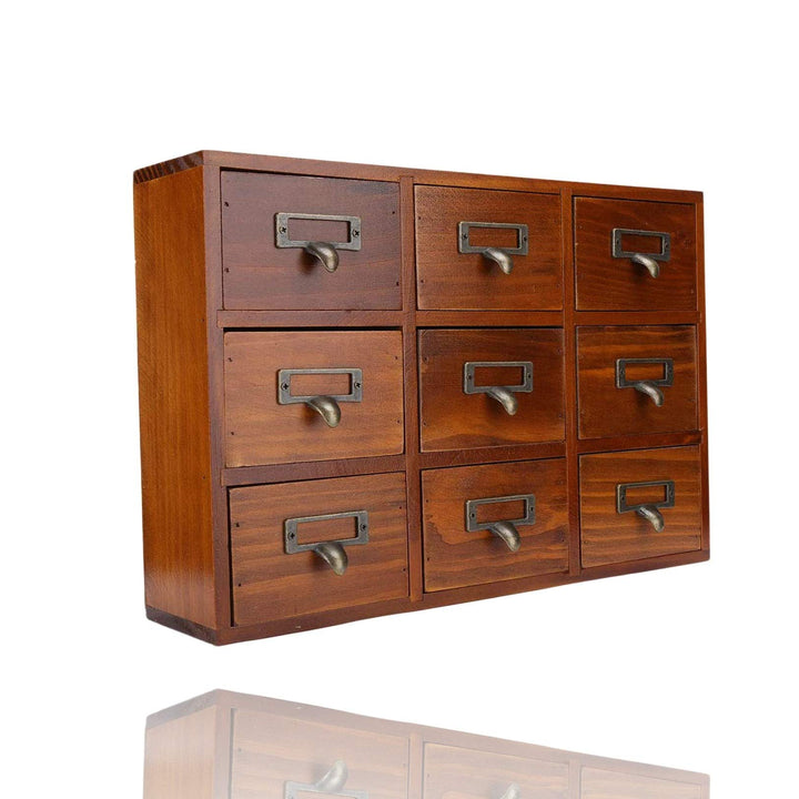 DAUERHAFT Vintage Schublade, Aufbewahrungsbox aus Holz, Vintage SchubladenOrganizer, Apothekerschran