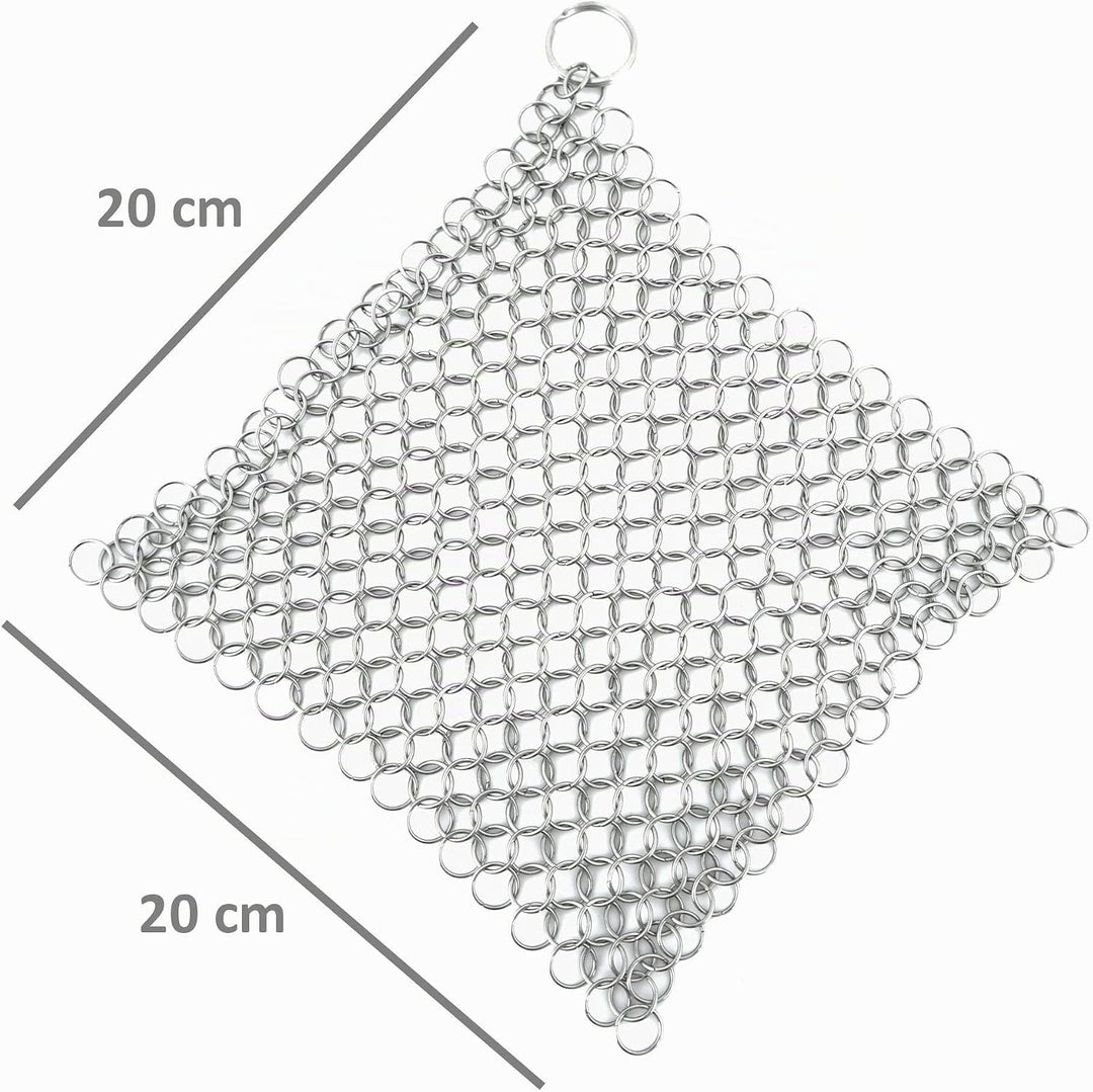BBQ-Toro Edelstahl Ringreiniger | 20 x 20 cm | Topfreiniger für Gusseisen Pfannen und Töpfe | Dutch