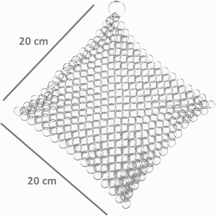 BBQ-Toro Edelstahl Ringreiniger | 20 x 20 cm | Topfreiniger für Gusseisen Pfannen und Töpfe | Dutch