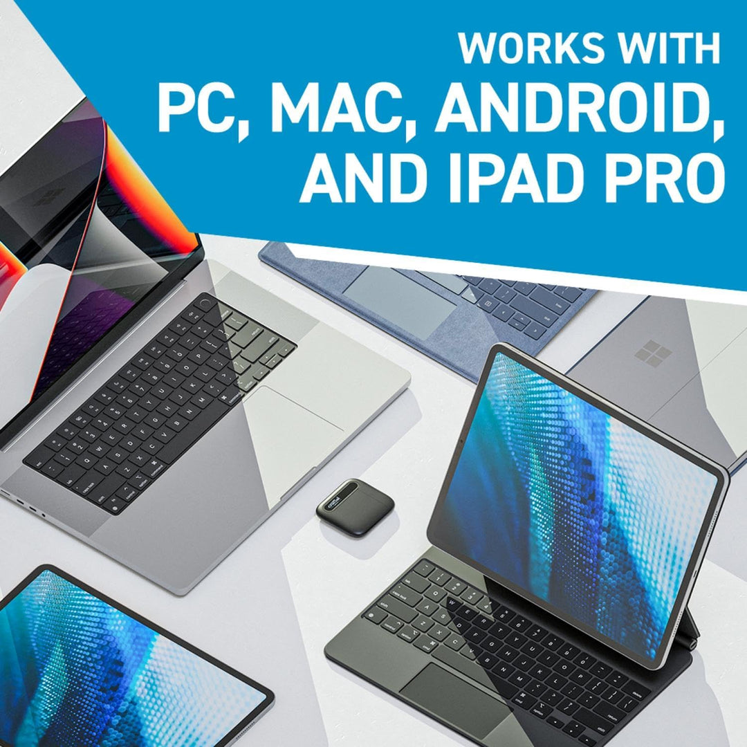Crucial X6 2TB Tragbare SSD - Bis zu 800MB/s - PC und Mac - USB 3.2 USB-C Externes Solid-State-Laufw
