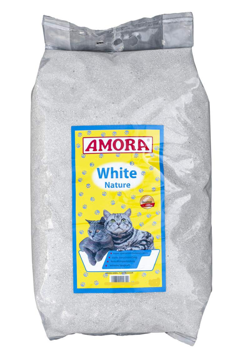 Amora White Katzenstreu m. Babypuderduft 8Liter