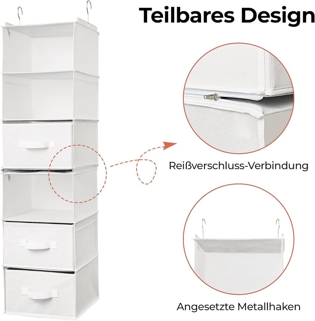 GRANNY SAYS Hängeorganizer Schrank, 1 Stück Hängeregal Stoff mit Schubladen, Weiss Hängeaufbewahrung
