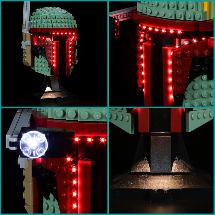 BrickBling LED-Beleuchtungsset für Lego Boba Fett Helm（Nur Lichter, Baustein Nicht enthalten,Dekorat