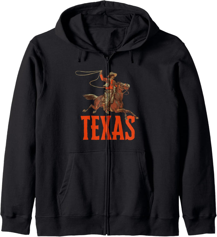 Texas Retro Roping Cowboy Vintage Graphic Kapuzenjacke