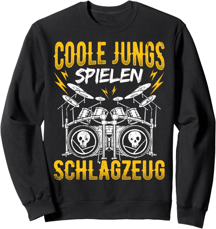 Coole Jungs spielen Schlagzeug - Drummer Jungen Kinder Sweatshirt