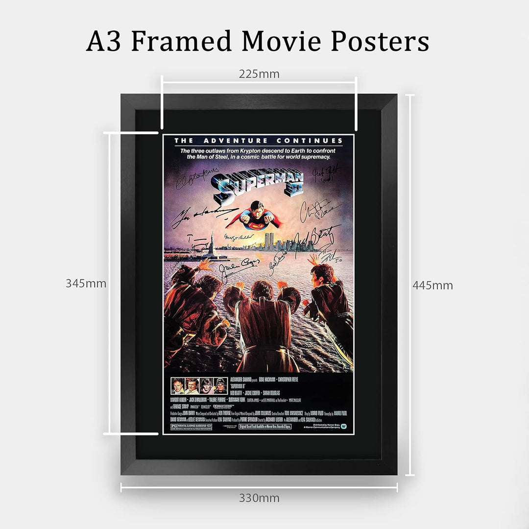 HWC Trading FR A3 Superman 2 Christopher Reeve Geschenke gedrucktes Poster signiert Autogramm Bild f