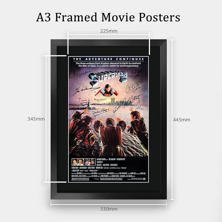 HWC Trading FR A3 Superman 2 Christopher Reeve Geschenke gedrucktes Poster signiert Autogramm Bild f
