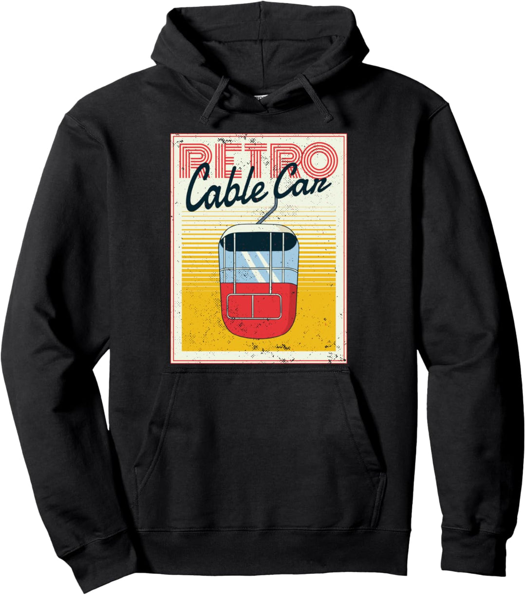 Schifahren Design mit alter retro Ski Gondel für Skifahrer Pullover Hoodie