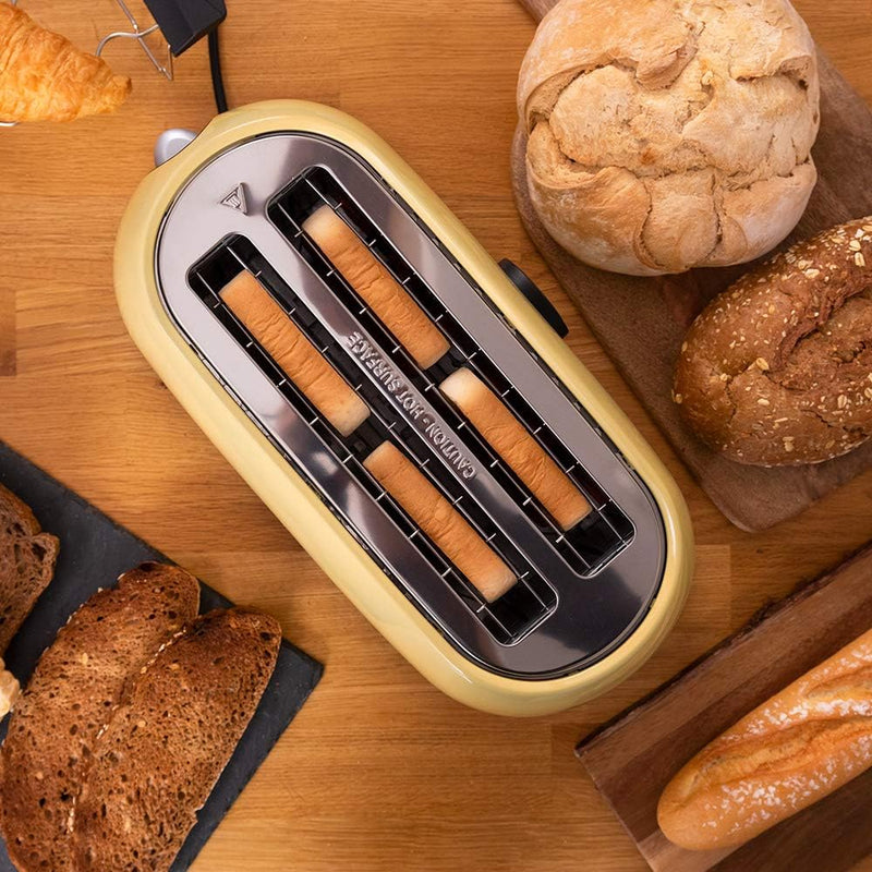 Cecotec Digitaler Toaster ClassicToast 15000 Yellow Extra Double, 1500 W, Kapazität für 4 Scheiben B