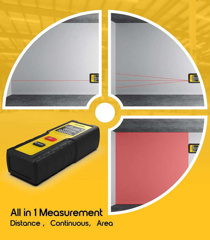 Laser Entfernungsmesser | REVASRI Digital Entfernungsmesser | Einfache Bedienung|Reichweite 50m | Mi
