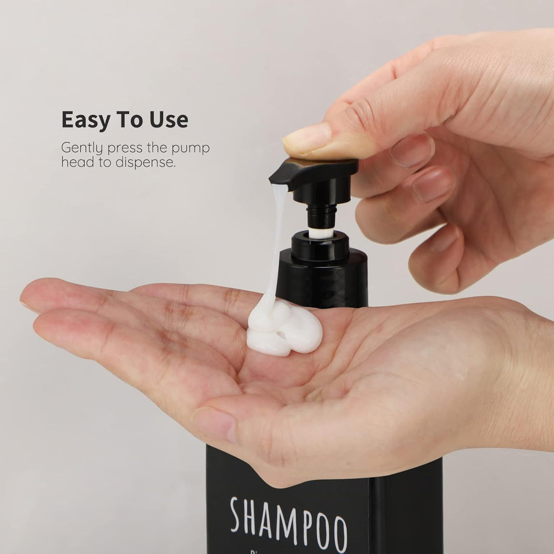 Segbeauty Nachfüllbarer Spender für Dusche, 500 ml, leere Pumppressflaschen mit Etiketten, Kunststof