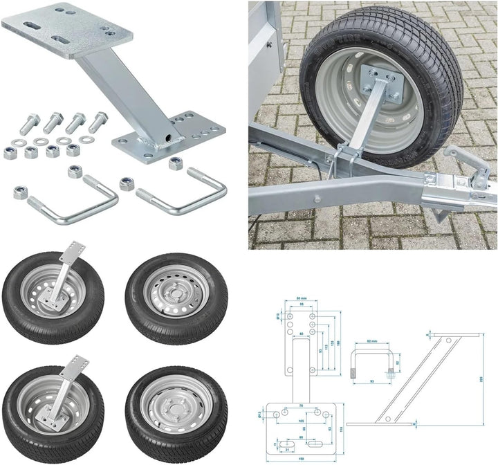 Reserverad Halter Anhänger 4/5-Loch-Felgen 8-16-Zoll-Reifen verzinkter Stahl Reserveradhalter für Wo