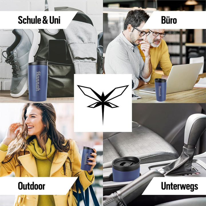 Thermobecher personalisiert mit Gravur – Muttertagsgeschenk Mama – Coffee To Go Becher Edelstahl 350