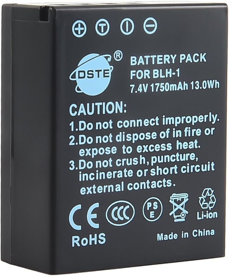 DSTE 2-Pack Ersatz Batterie und DC166E Reise Ladegerät Compatible für Olympus BLH-1 BLH1 EM1 E-M1 Ma