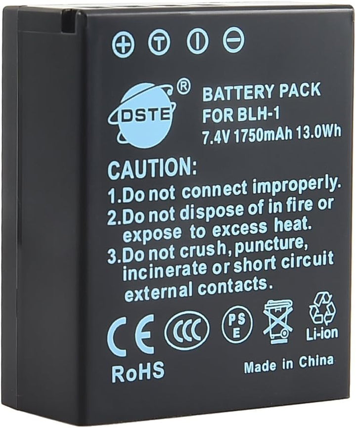 DSTE 2-Pack Ersatz Batterie und DC166E Reise Ladegerät Compatible für Olympus BLH-1 BLH1 EM1 E-M1 Ma