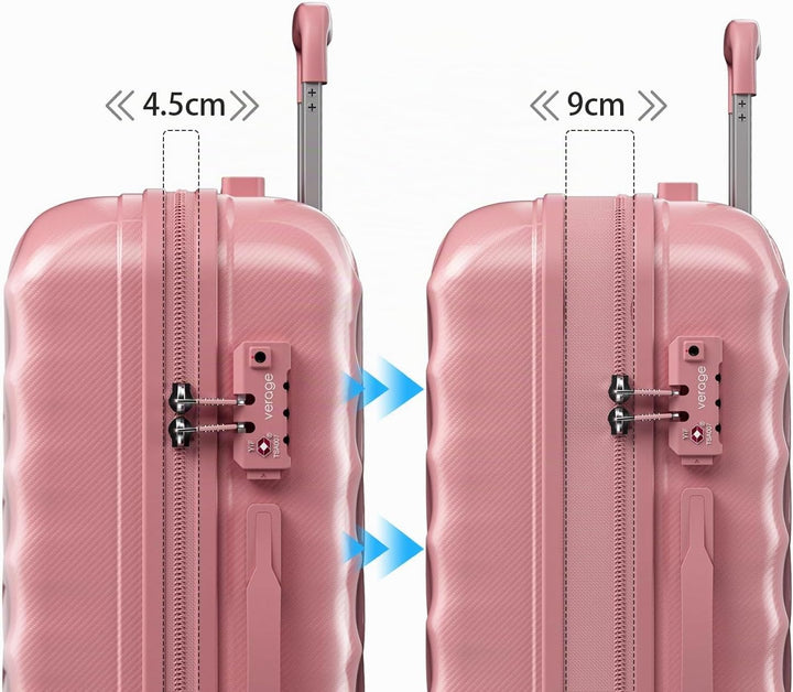 ABISTAB Koffer Set 3-teilig erweiterbar, Hartschalen Koffer &amp; Trolleys, Reisekoffer mit 4 Rollen, Ha